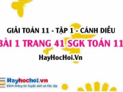 Giải bài 1 trang 41 Toán 11 tập 1 SGK Cánh Diều